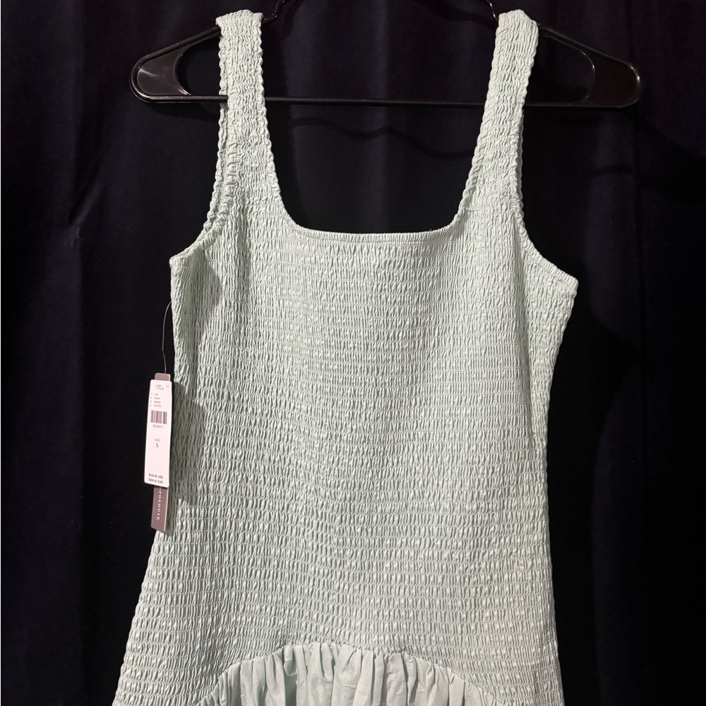 Hutch Sleeveless Smocked Drop-Waist Midi Dress